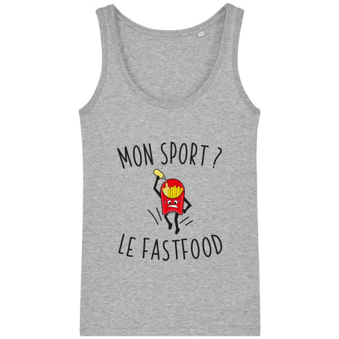 Débardeur - Mon sport le fastfood - Heather Grey / XS - Femme>Tee-shirts