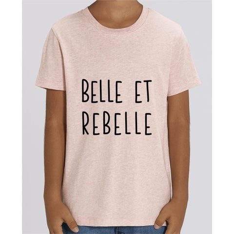 T-shirt Fille - Belle et rebelle - Cream Heather Pink / 3/4 ans - Enfant & Bébé>T-shirts