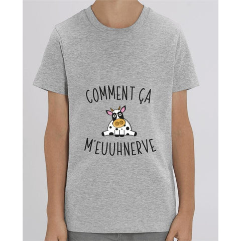 T-shirt Fille - Comment ça meuuhnerve - Heather Grey / 3/4 ans - Enfant & Bébé>T-shirts