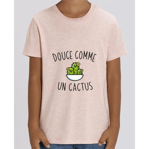 T-shirt Fille - Douce comme un cactus - Cream Heather Pink / 3/4 ans - Enfant & Bébé>T-shirts