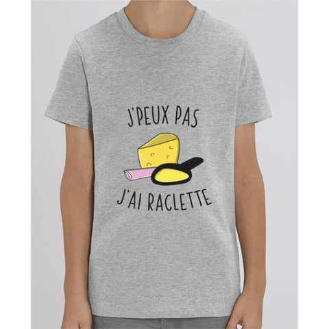 T-shirt Fille - Jpeux pas jai raclette - Heather Grey / 3/4 ans - Enfant & Bébé>T-shirts