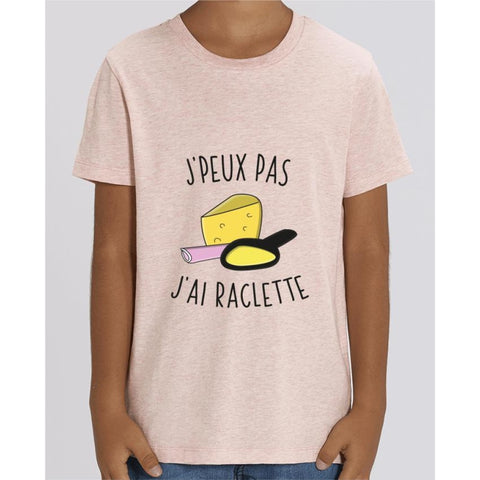 T-shirt Fille - Jpeux pas jai raclette - Cream Heather Pink / 3/4 ans - Enfant & Bébé>T-shirts