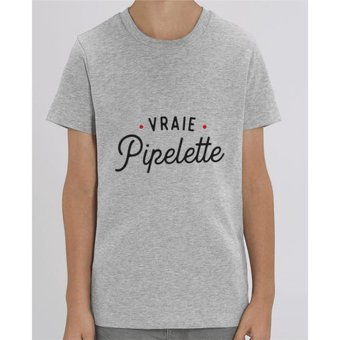 T-shirt Fille - Vraie pipelette - Heather Grey / 3/4 ans - Enfant & Bébé>T-shirts