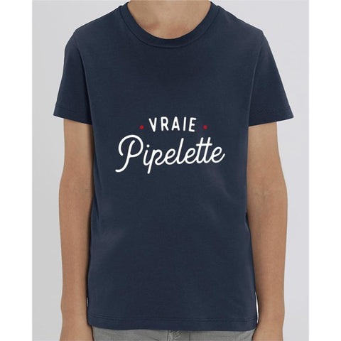 T-shirt Fille - Vraie pipelette - French Navy / 3/4 ans - Enfant & Bébé>T-shirts