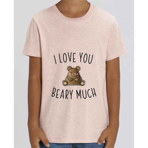 T-shirt Fille - I love you beary much - Cream Heather Pink / 3/4 ans - Enfant & Bébé>T-shirts