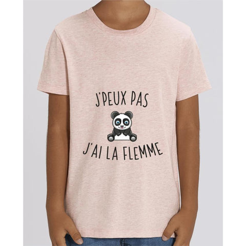 T-shirt Fille - Jpeux pas jai la flemme - Cream Heather Pink / 3/4 ans - Enfant & Bébé>T-shirts