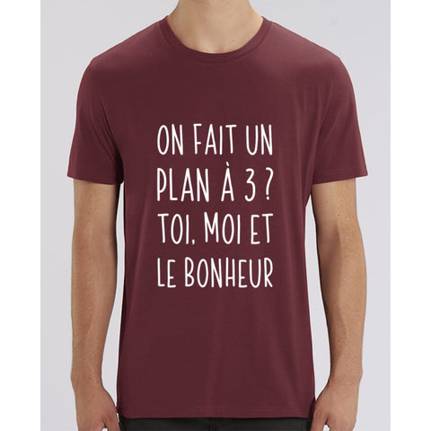 T-Shirt Homme - On fait un plan à trois - Burgundy / XXS - Homme>Tee-shirts