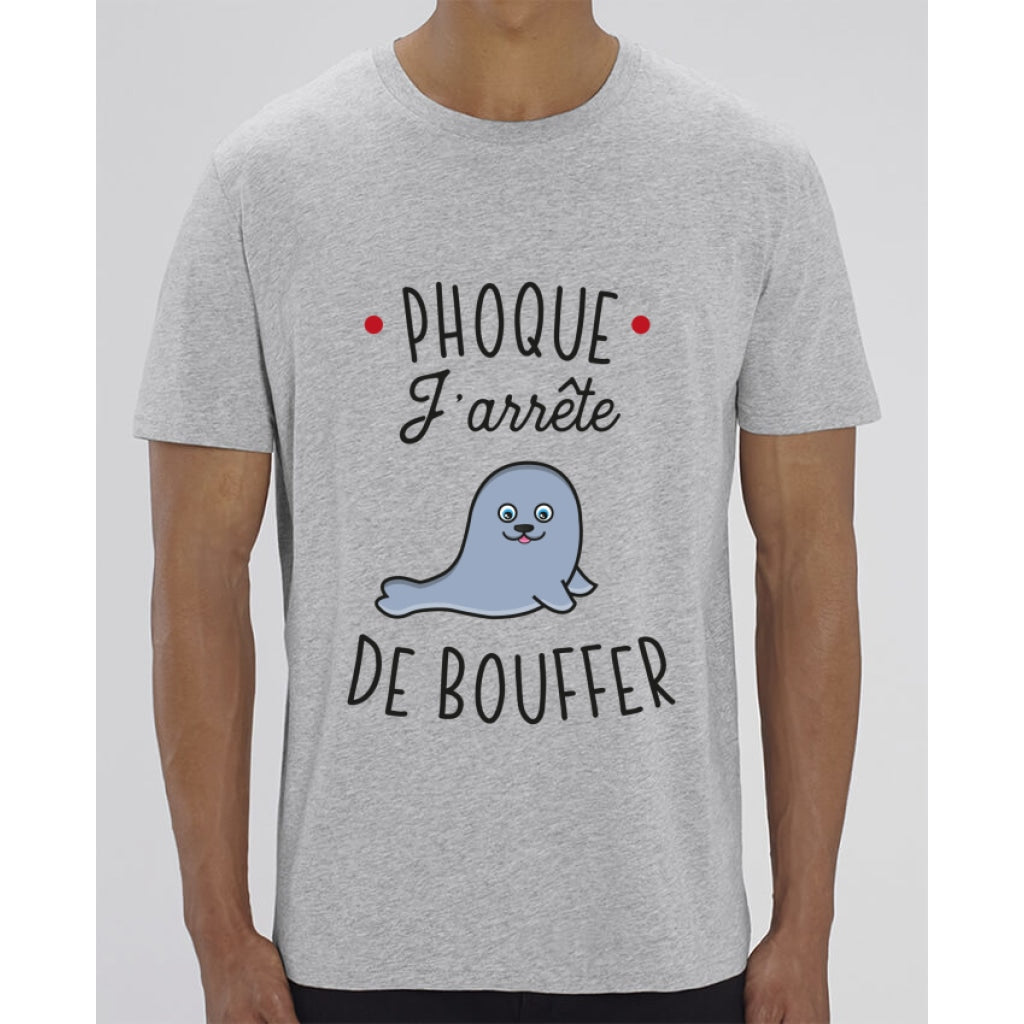 T-Shirt Homme - Phoque jarrête de bouffer - Heather Grey / XXS - Homme>Tee-shirts