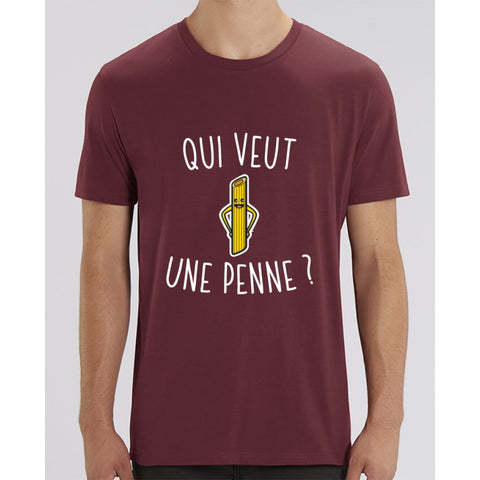 T-Shirt Homme - Qui veut une penne - Burgundy / XXS - Homme>Tee-shirts