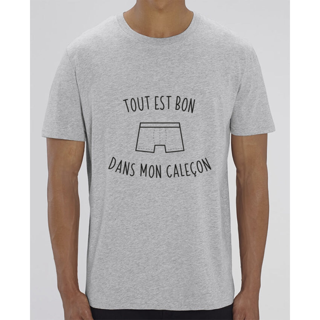 T-Shirt Homme - Tout est bon dans mon caleçon - Heather Grey / XXS - Homme>Tee-shirts