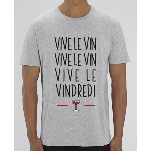 T-Shirt Homme - Vive le vin - Heather Grey / XXS - Homme>Tee-shirts
