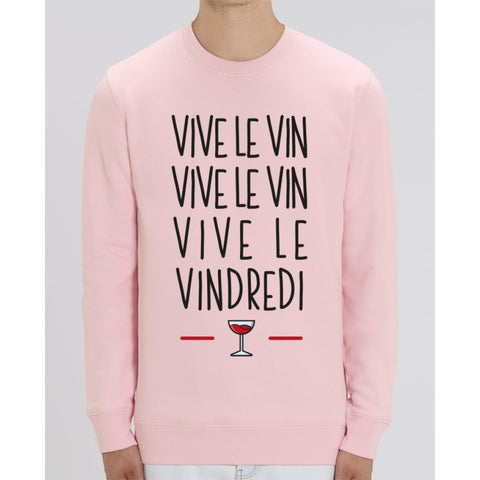 Sweat Unisexe - Vive le vin - Cotton Pink / XS - Unisexe>Sweatshirts