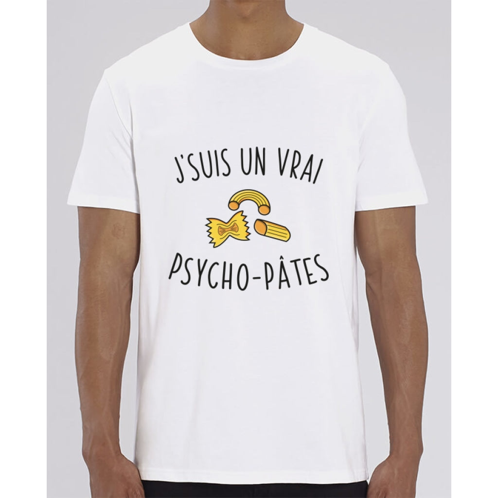 T-Shirt Homme - Jsuis un vrai psycho-pâtes - White / XXS - Homme>Tee-shirts