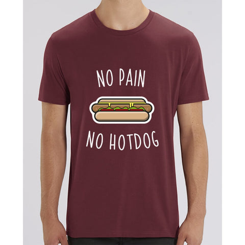 T-Shirt Homme - No pain no hot dog - Burgundy / XXS - Homme>Tee-shirts