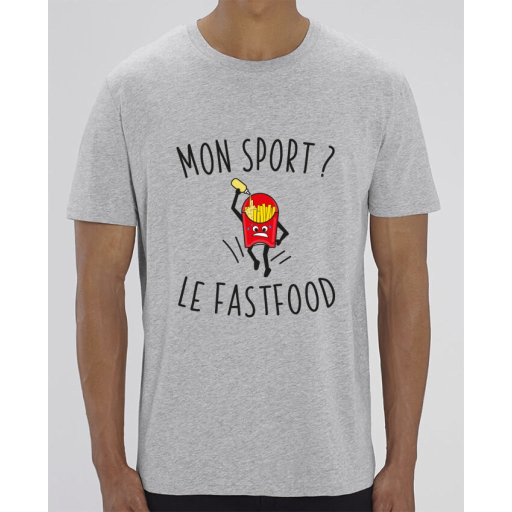 T-Shirt Homme - Mon sport le fastfood - Heather Grey / XXS - Homme>Tee-shirts