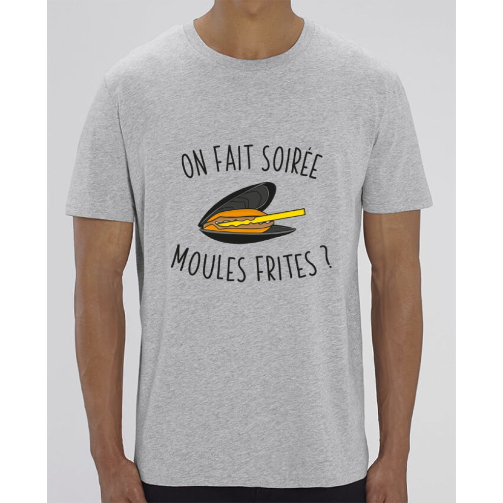 T-Shirt Homme - On fait soirée moules frites - Heather Grey / XXS - Homme>Tee-shirts