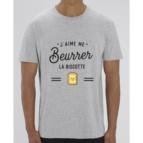 T-Shirt Homme - Jaime me beurrer la biscotte - Heather Grey / XXS - Homme>Tee-shirts