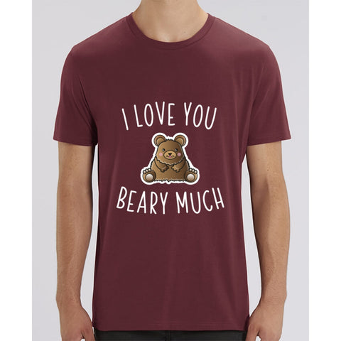 T-Shirt Homme - I love you beary much - Burgundy / XXS - Homme>Tee-shirts
